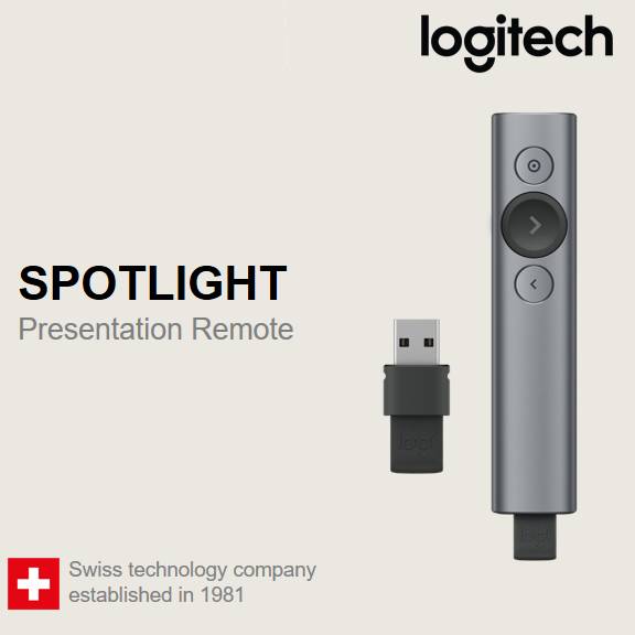 Logitech Spotlight Wireless Presentation Remote - Slate